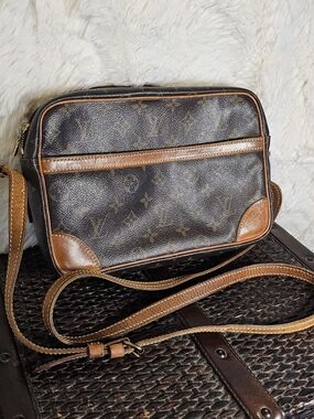 Louis Vuitton Brown Monogram Canvas Crossbody with Tan Trim